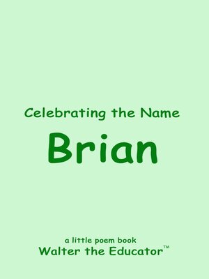 cover image of Celebrating the Name Brian